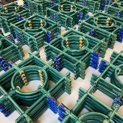 Porcelain after being fired in the kiln.