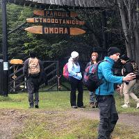 8. Students conducting field work at Omora Park, Chile.
