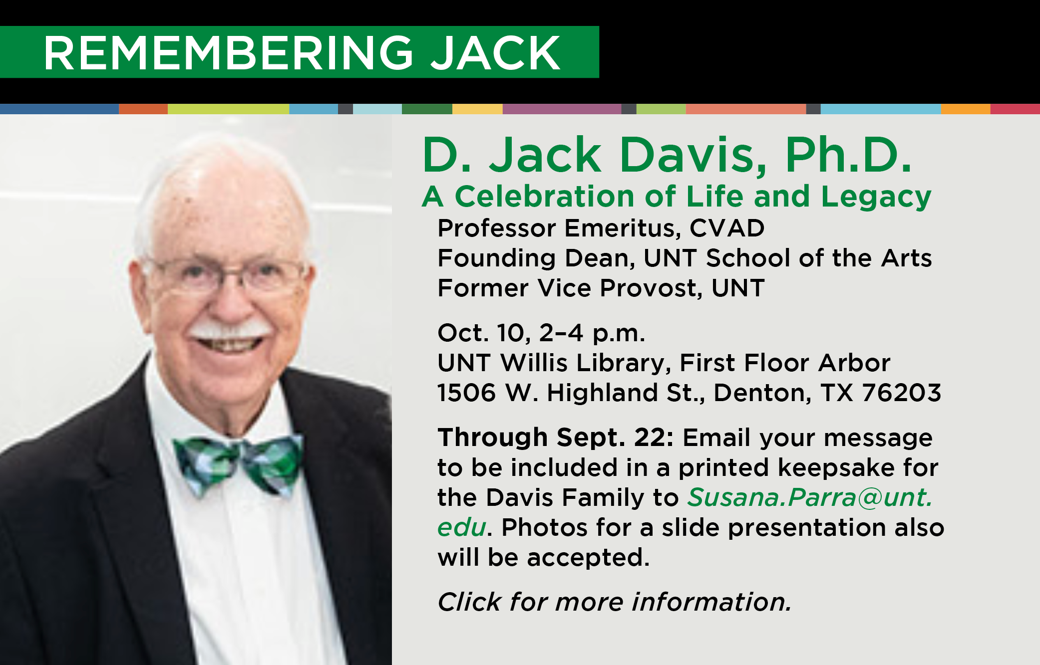 Jack is facing forward and smiling. Click for more information.