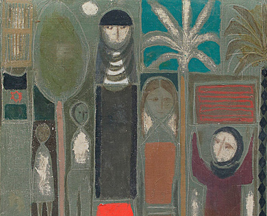 Baghdadiyat,1962, painting by Lorna Selim.