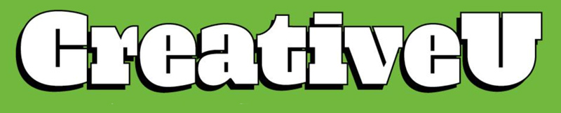 Creative U in white letters on a lime green background