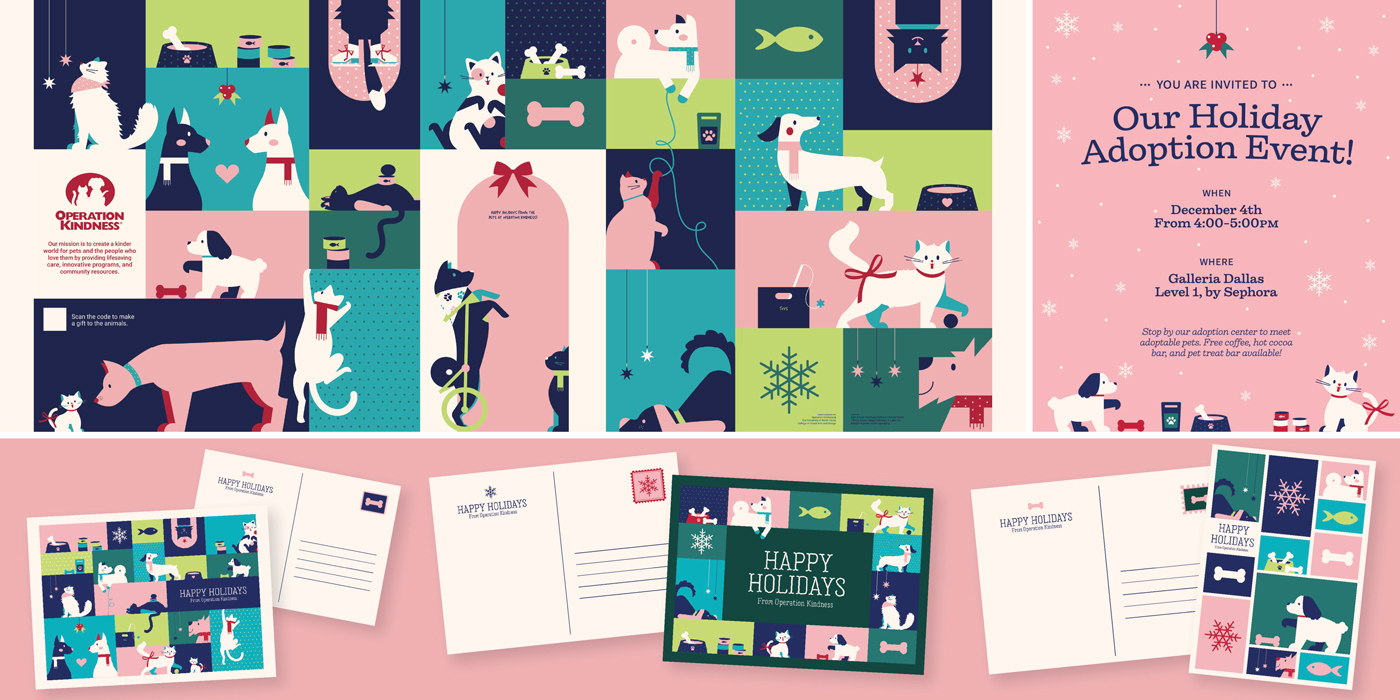 A pet mural designed with a team of 6 that aimed to bring awareness to the organization and their adopting center.