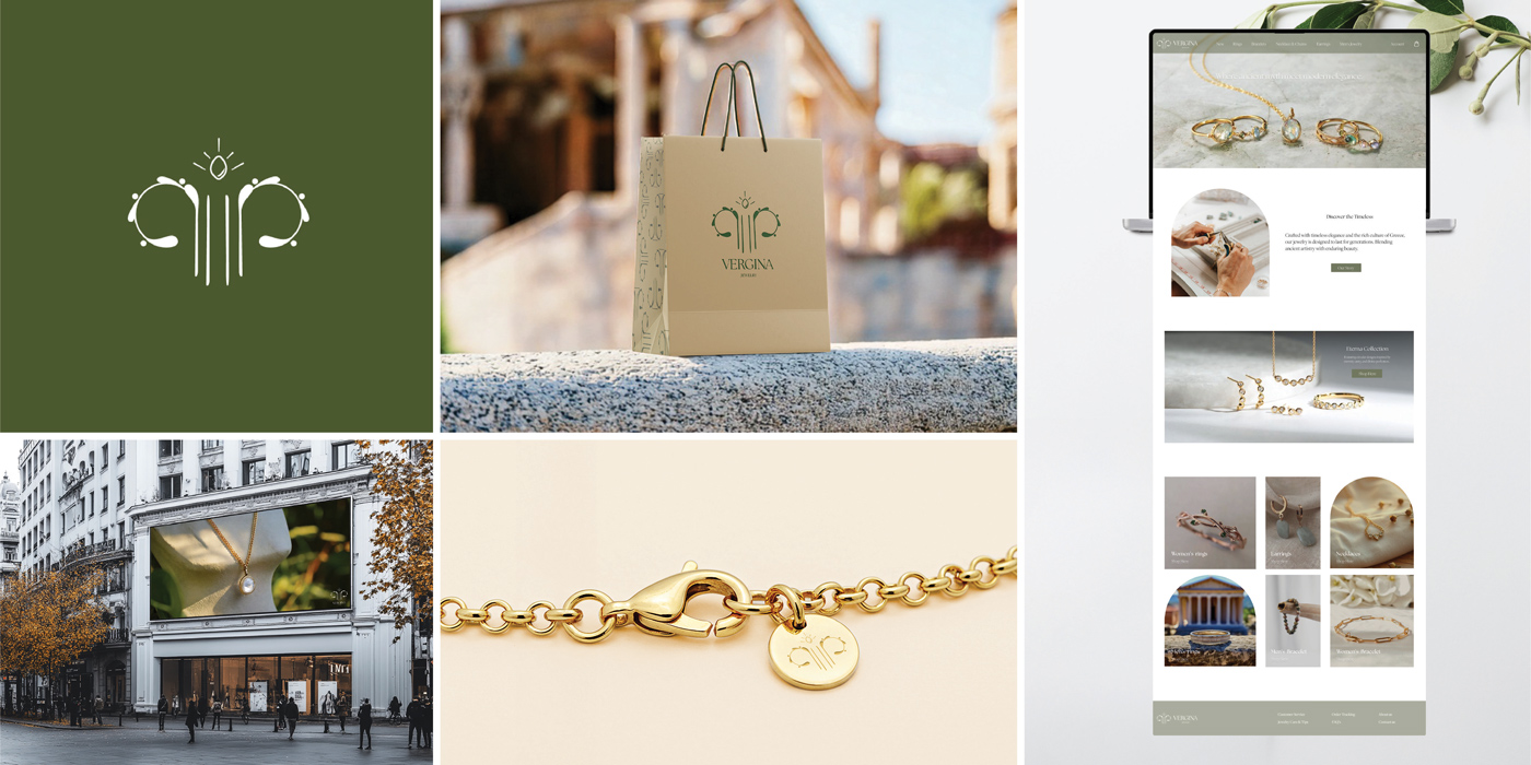 Rebranding of Vergina Jewelry with a modern and timeless identity that honors its heritage.