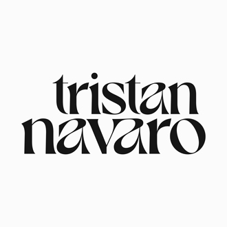 Tristan Navaro in decorative type on a white background.