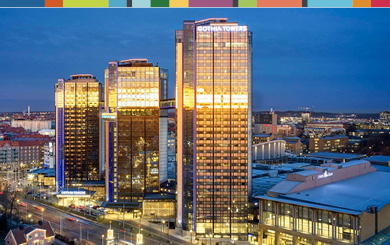Three skycrapers in Gothenburg, Sweden called the Gothia Towers