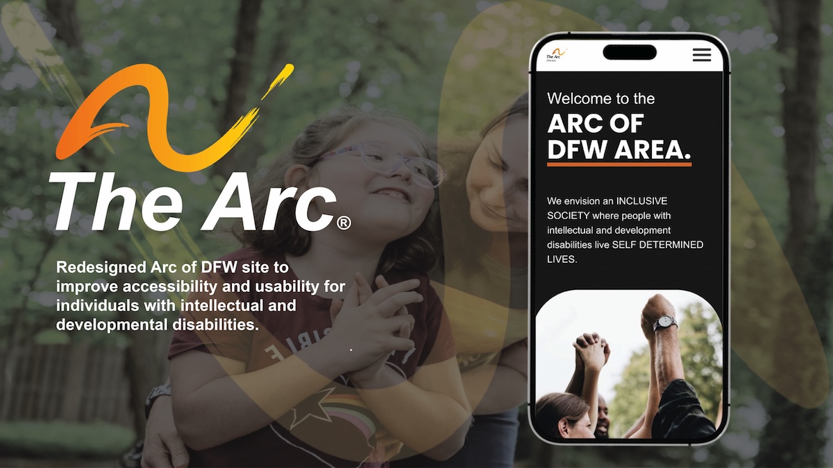 Mobile phone showing the ARC of DFW website