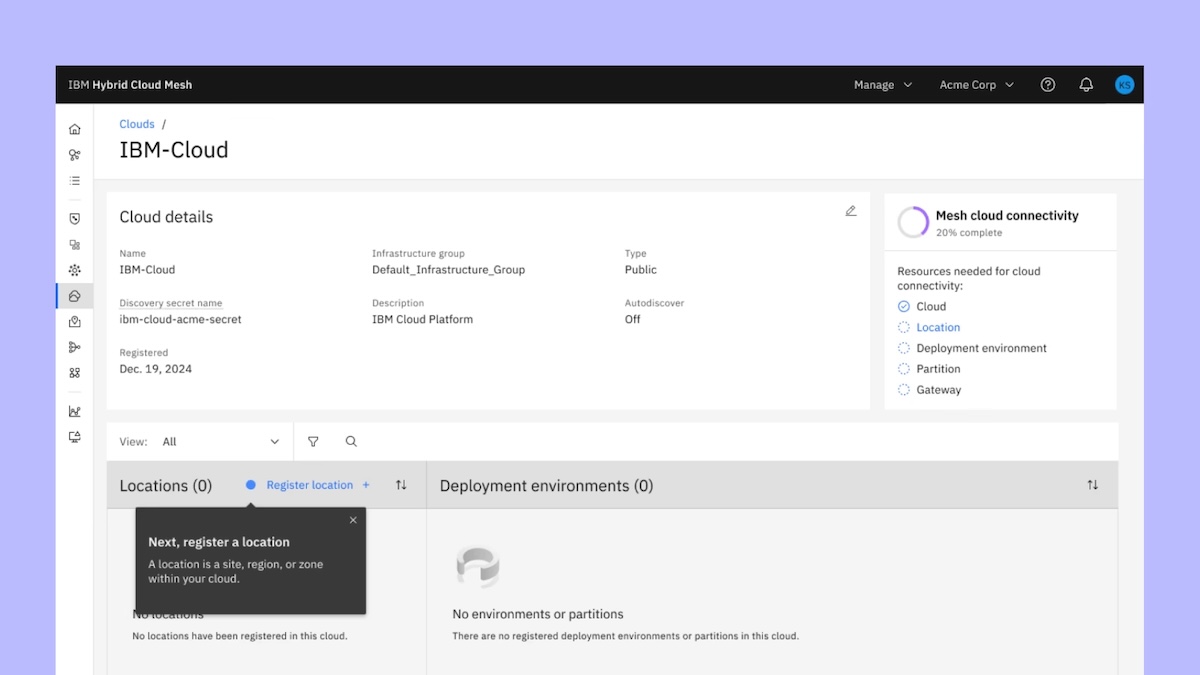 Screenshot of an IBM website.