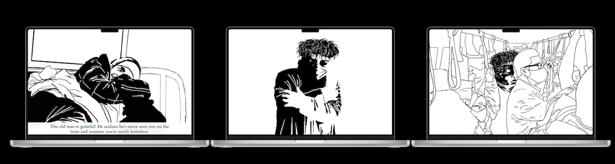 Still images from a motion design video.