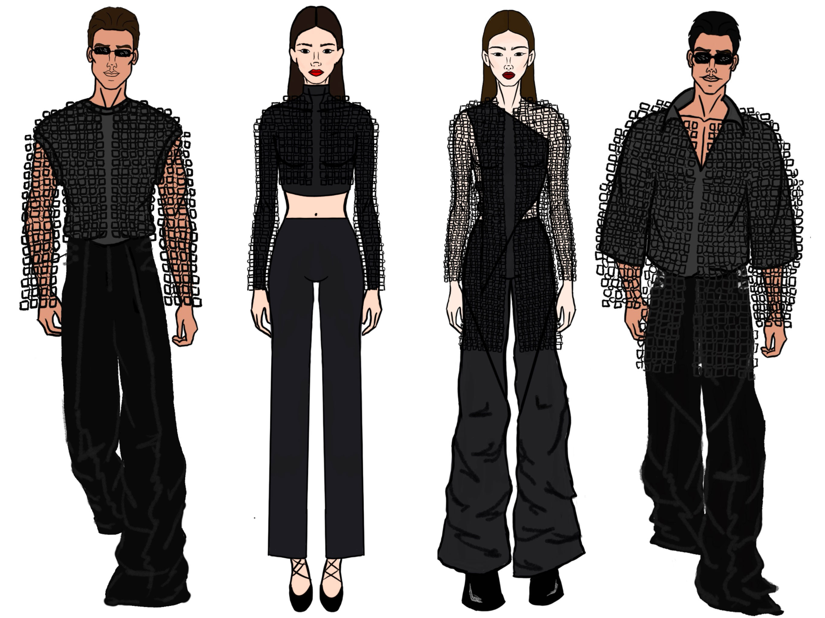 "Beyond the Suit" sketch of the collection