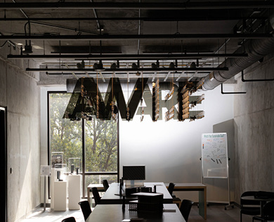 The AWARE lighting fixture is installed in a study space of the Art Building,