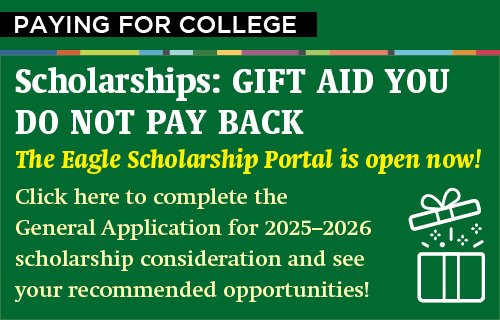 Paying for College, click to apply for a scholarship