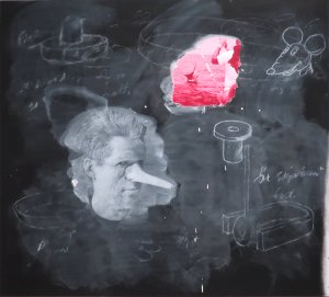 Blackboard painting by Vernon Fisher