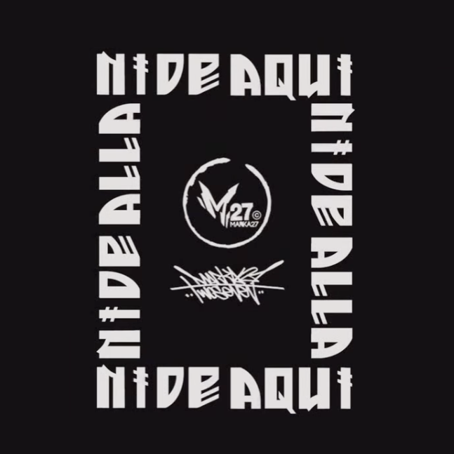 Not from here, not from there written in Spanish.