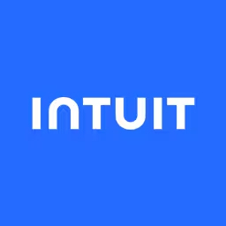 Intuit in white letters on a blue background