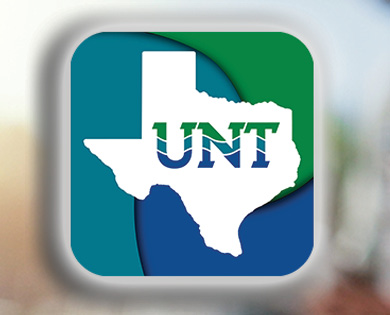 UNT on a white Texas map