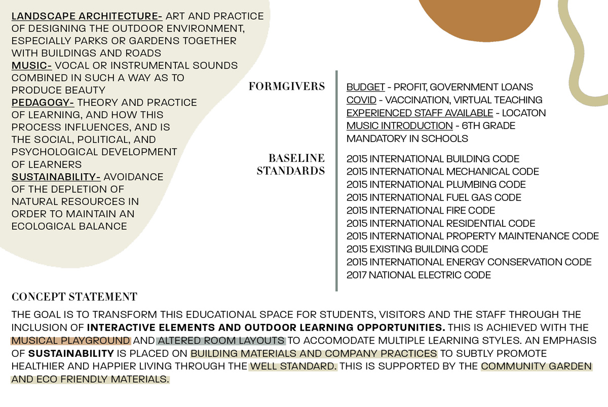 Interactive elements and outdoor learning concepts 