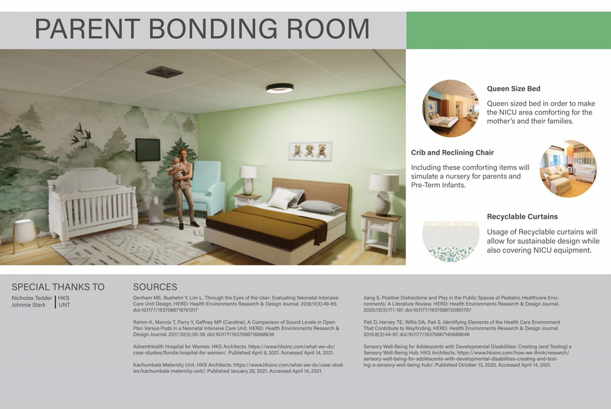 Parent bonding room design