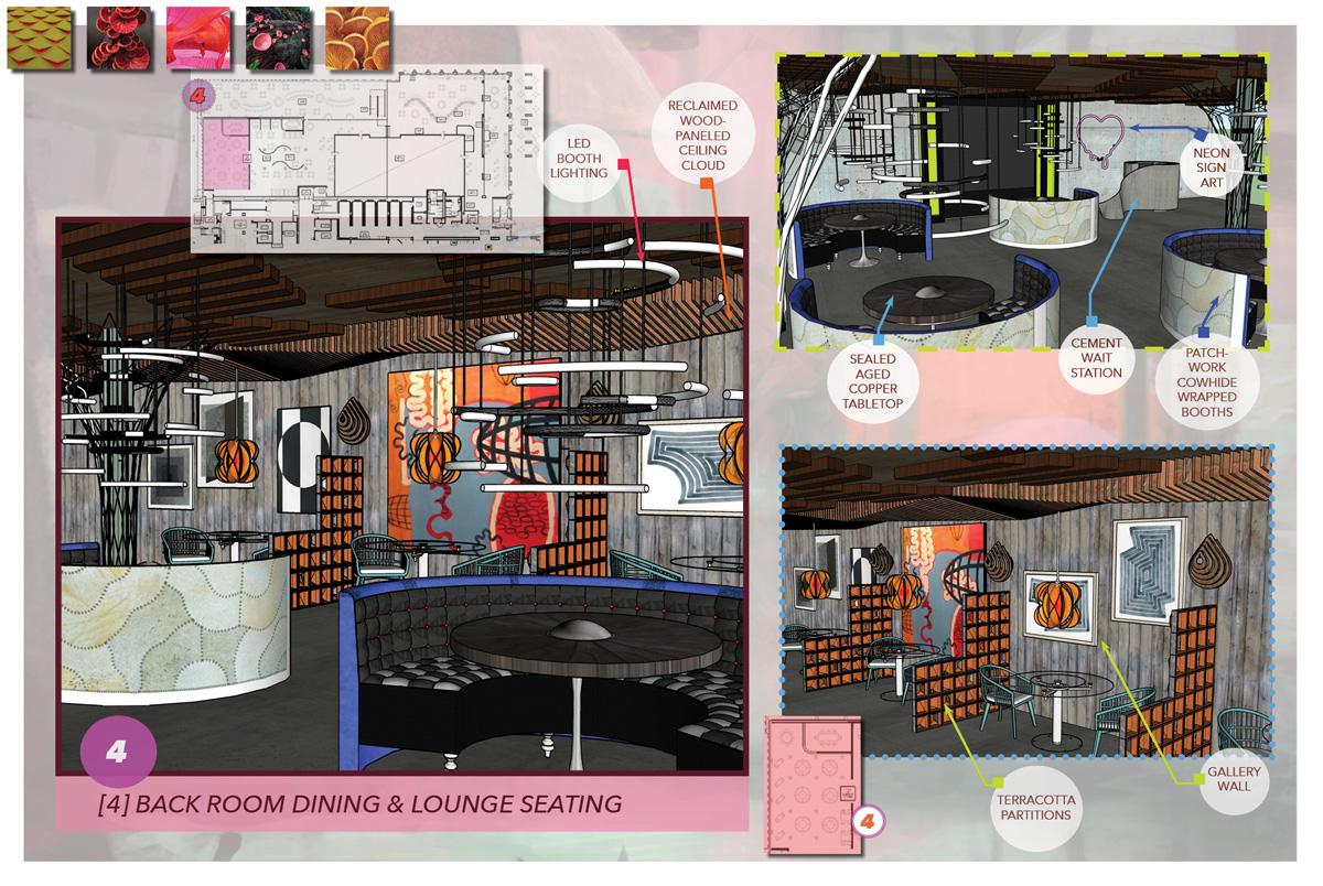 Backroom dining and seating floor plan