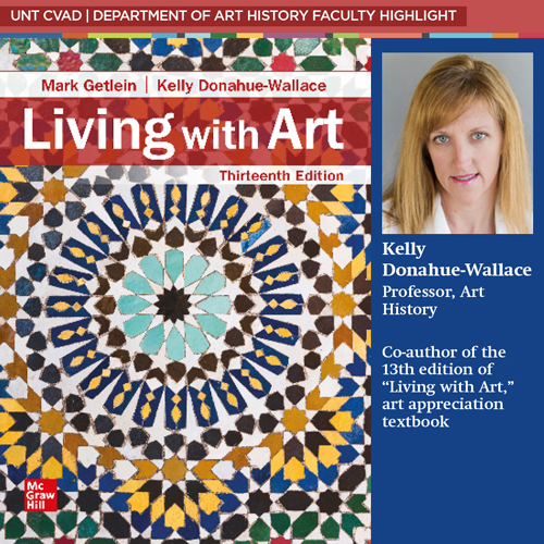 Moroccan tile on the cover of Living with Art textbook, author's portrait