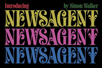 Newsagent font with super-decorative swash caps