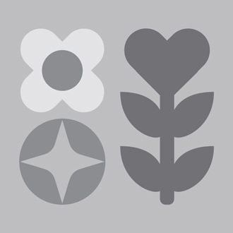 Gray background with abstract flowers in varying colors of gray