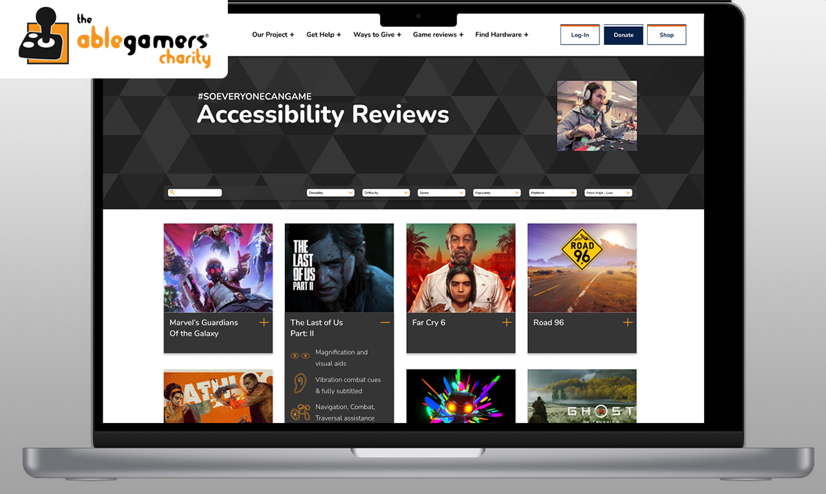 Accessibility Review Page Built on behalf of The AbleGamers Project