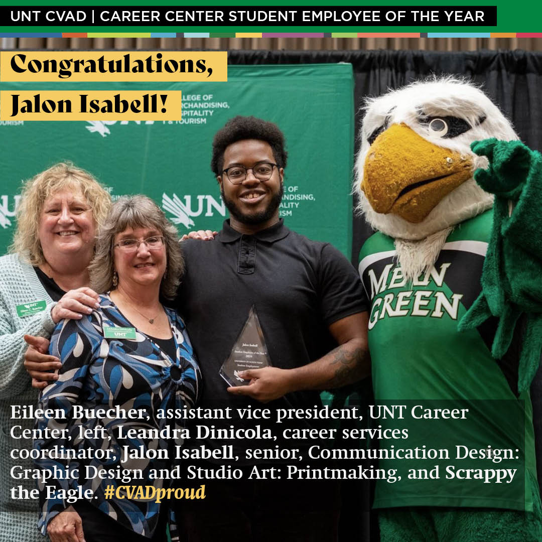 Instagram post for Jalon Isabell winning Student Employee of the Year Award