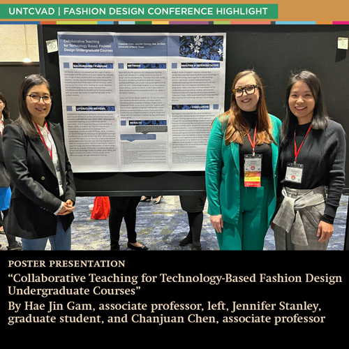 Hae Jin Gam, left, stands next to her poster with Jennifer Stanley and Chanjuan Chen on the other side.