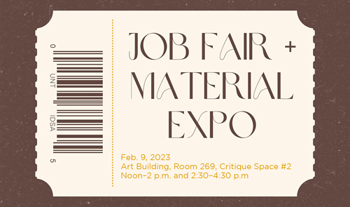 UNT IDSA Job Fair and Material Expo design as a ticket