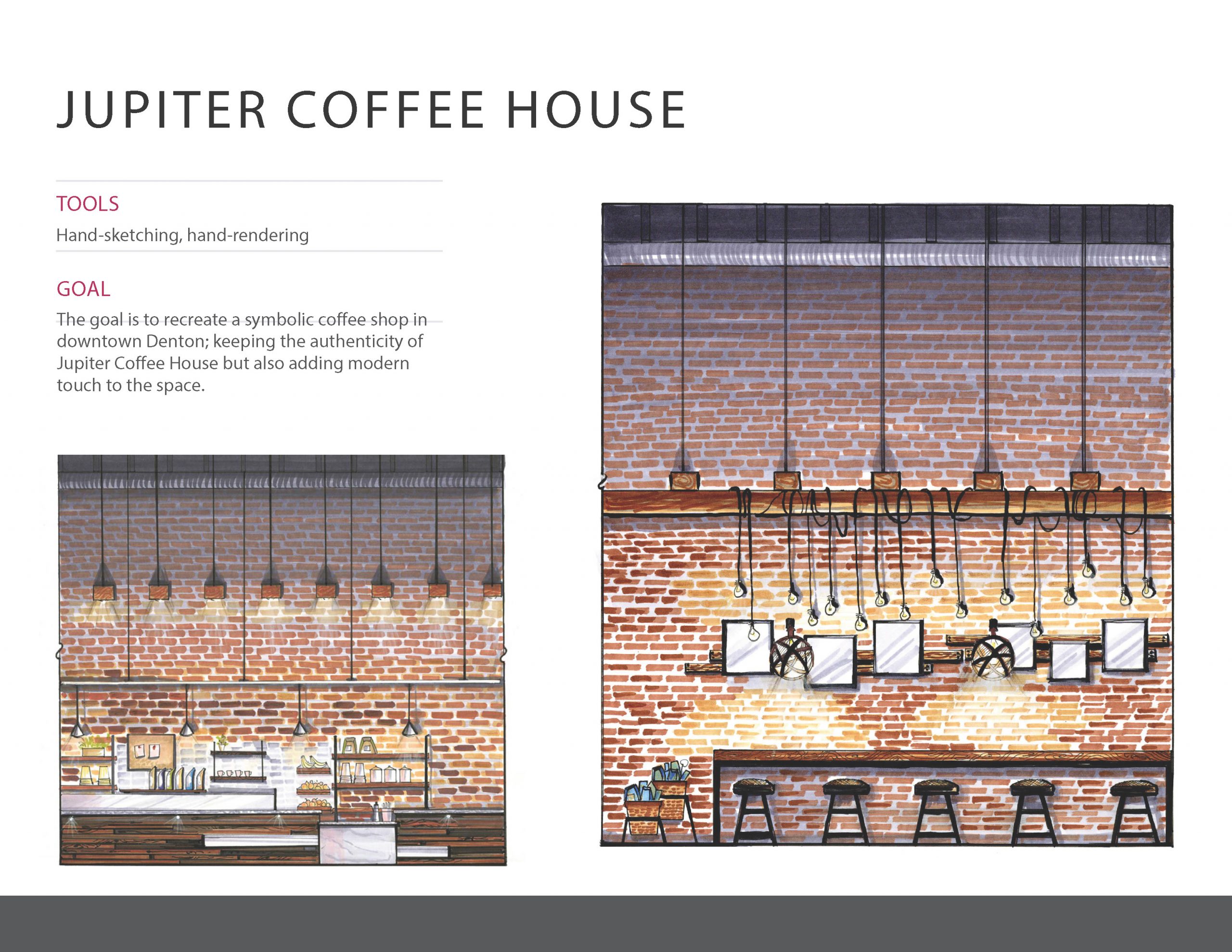 Jupiter coffee house - Hand sketching designs