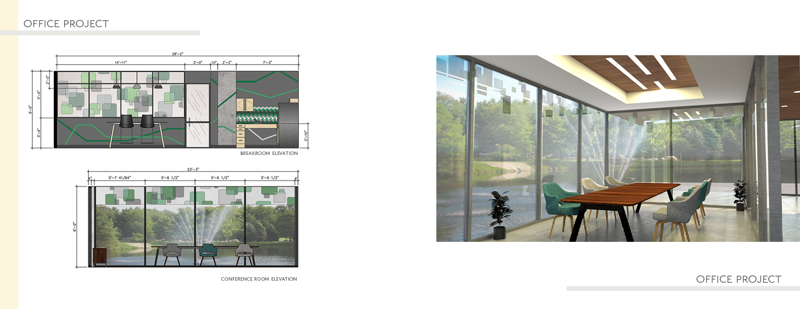 Office project - Breakroom and confernce room elevation designs