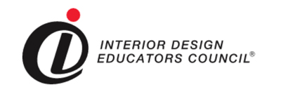 Interior Design Educators Council wordmark, letter I in a circle with a red dot.