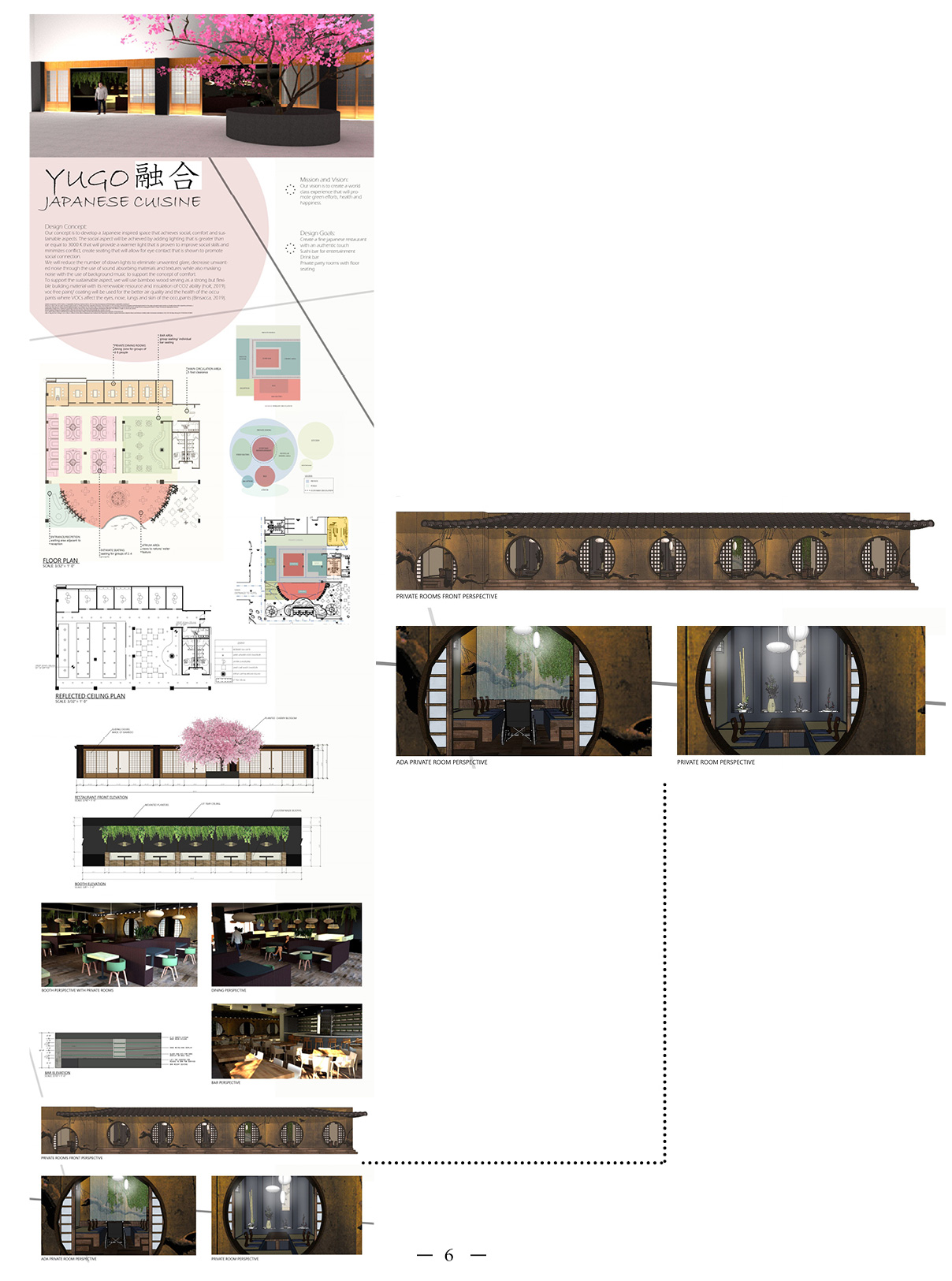 Yugo, Japanese cuisine - Floor plan and interior designs