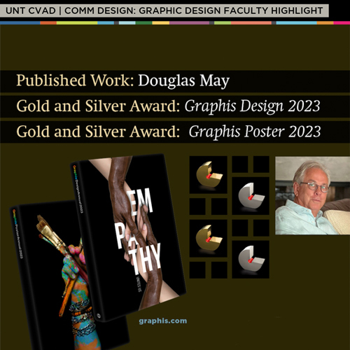Head and shoulders of Doug May and covers of the Graphis Annual publications