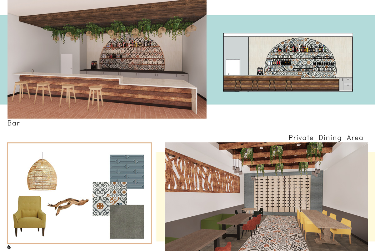 Bar and private dining area designs 