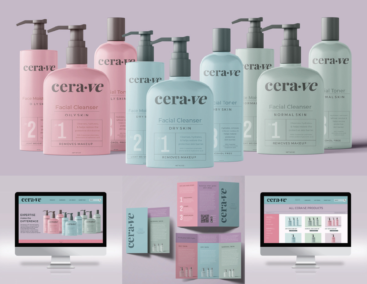 Facial Cleansers bottles featuring brand "cera ve" 