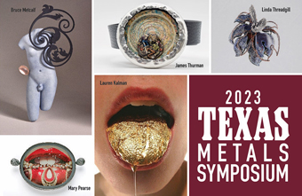 Texas Metalsmithing Symposium collage of various works by the artists