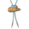 Bolo tie of a cowboy hat with a horse on it