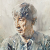 Stephen Zhang, self-portrait watercolor