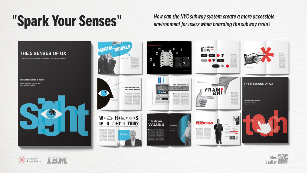 "Spark Your Senses" IBM Design pamphlet pages