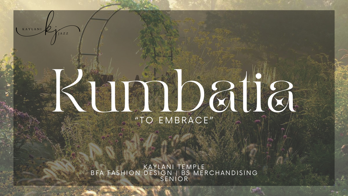 Cover of Kaylani's portfolio title page: Kumbatia, To Embrace