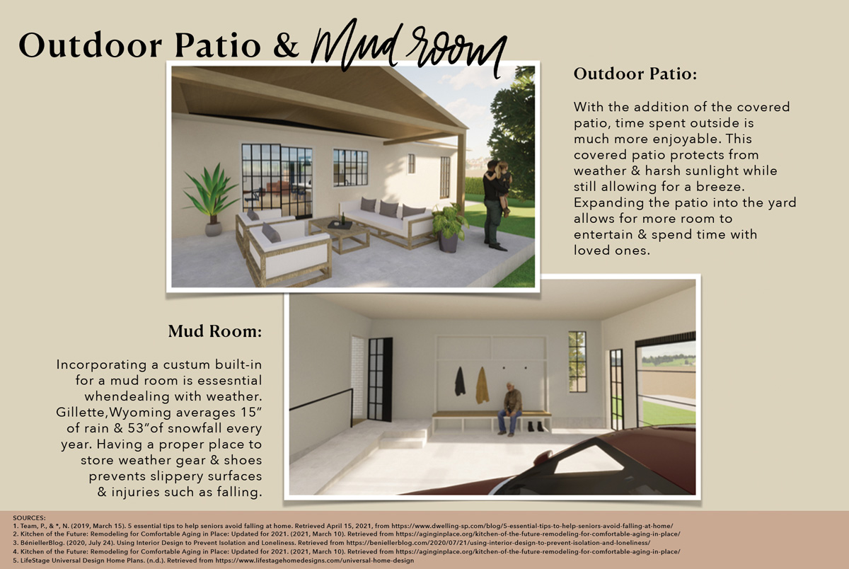 Outdoor Patio and Mud room design