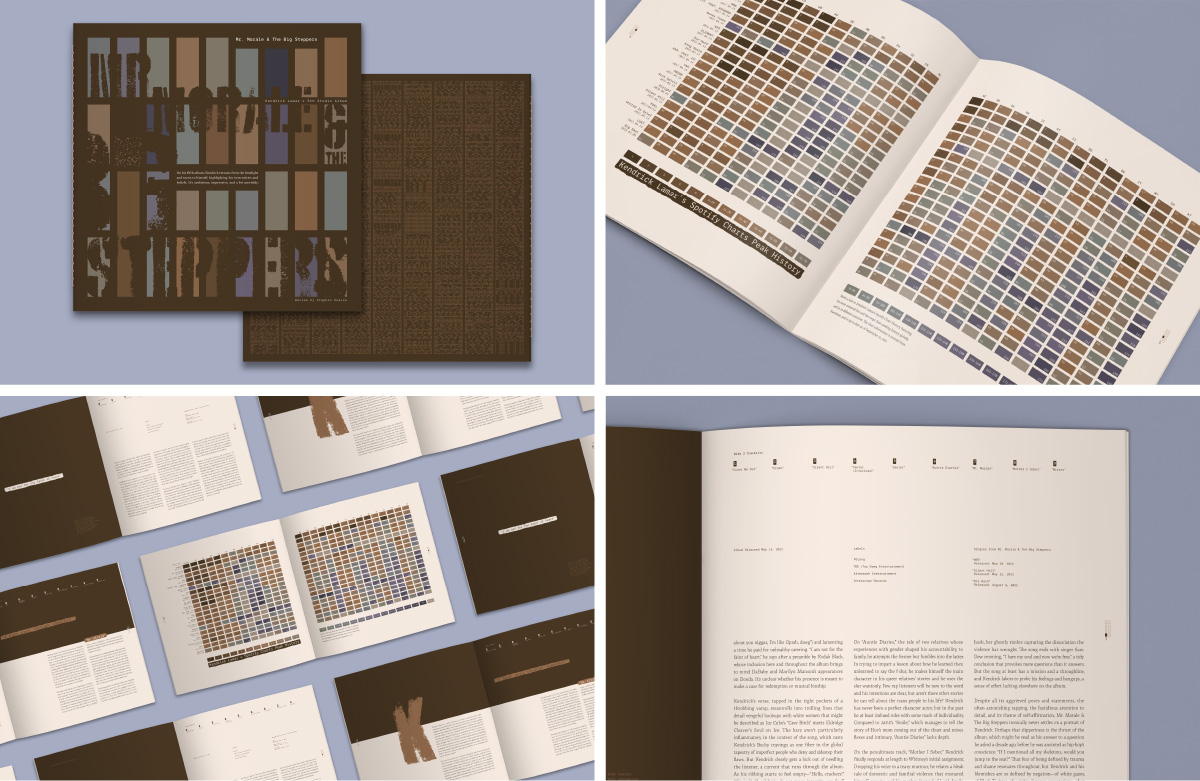 Top Left Image: Front and back cover of the brochure. Top Right Image: Center spread with infographic. Bottom Left Image: Hero shot of all spreads in the brochure. Bottom Right Image: Close up of last spread.