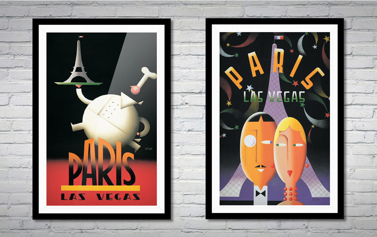 Paris Las Vegas posters for the new Paris Hotel in Las Vegas, animated scenes of Paris