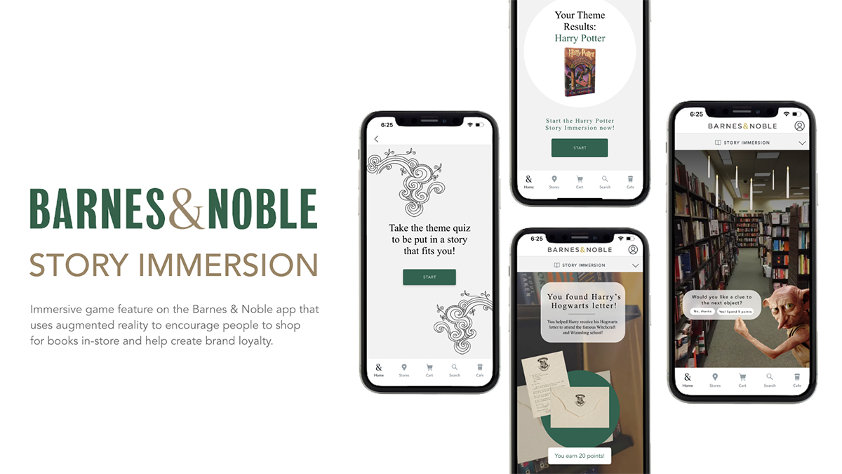 Image of Barnes & Noble Story Immersion screens on iPhone